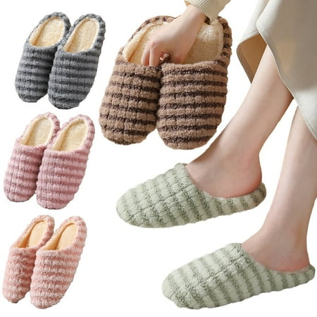 Lindbes Adults Slippers Cozy Non-slip Winter Warm Slides Slippers Stripe House Slippers for Womens Men
Lindbes Adults Slippers Cozy Non-slip Winter Warm Slides Slippers Stripe House Slippers for Womens Men