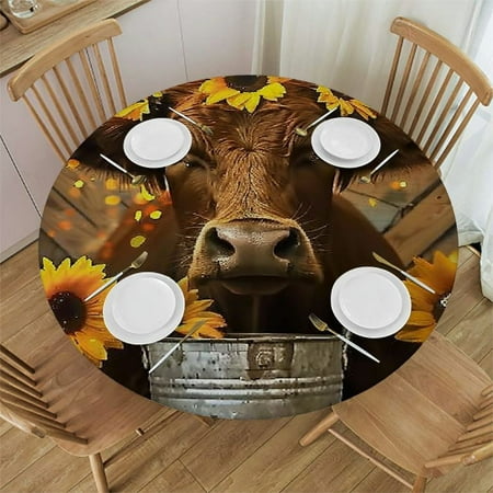 Patifu Cow Sunflower Field Round Table Cover Stain Resistant Washable Indoor Outdoor Tablecloth Kitchen Dining Wedding Parties 100% Polyester Fiber 31-35
Patifu Cow Sunflower Field Round Table Cover Stain Resistant Washable Indoor Outdoor Tablecloth Kitchen Dining Wedding Parties 100% Polyester Fiber 31-35