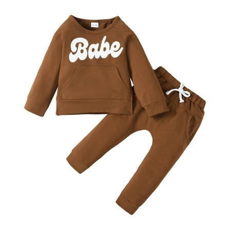 KIMI BEAR 12-18 Months Baby Boys Pants Outfits Infant Boys Fall Winter Clothes Letter Print Round Neck Long Sleeve Top Pants 2PCs Set Brown
KIMI BEAR 12-18 Months Baby Boys Pants Outfits Infant Boys Fall Winter Clothes Letter Print Round Neck Long Sleeve Top Pants 2PCs Set Brown