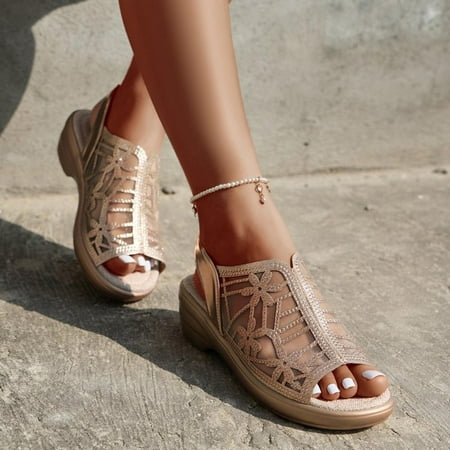 PEONAVET Women s Platform Wedge Comfort Cross Strap Flowers Slide Sandals-Shock Absorbtion Breathable holes Arch Support Footbed Indoors Or Outdoors Slip On - Summer Savings Clearance
PEONAVET Women s Platform Wedge Comfort Cross Strap Flowers Slide Sandals-Shock Absorbtion Breathable holes Arch Support Footbed Indoors Or Outdoors Slip On - Summer Savings Clearance