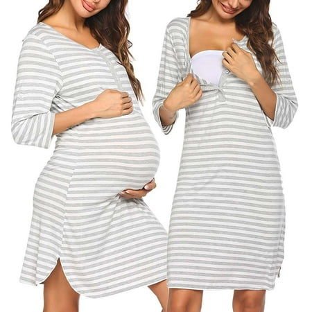 Awdenio Maternity Dress Clearance Woman Stripe Short Sleeve Breast-Feeding Pregnant Maternity Nursing Dress
Awdenio Maternity Dress Clearance Woman Stripe Short Sleeve Breast-Feeding Pregnant Maternity Nursing Dress