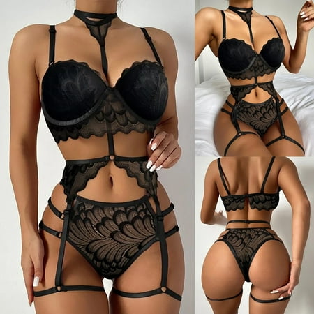 TWGONE Ladies Strap Lace Crochet Cutout Teddy Lingerie Embroidery Gauze Underwear Black L Buy 2 get 1 Free
TWGONE Ladies Strap Lace Crochet Cutout Teddy Lingerie Embroidery Gauze Underwear Black L Buy 2 get 1 Free