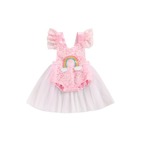 Gwiyeopda Infant Baby Girls Tutu Skirt Bodysuit Lace Short Sleeve Rainbow Printed Jumpsuit Dress
Gwiyeopda Infant Baby Girls Tutu Skirt Bodysuit Lace Short Sleeve Rainbow Printed Jumpsuit Dress