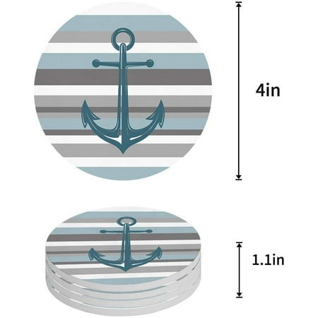 KXMDXA Anchor on Rustic Wooden Plank Set of 8 Round Coaster for Drinks Absorbent Ceramic Stone Coasters Cup Mat with Cork Base for Home Kitchen Room Coffee Table Bar Decor
KXMDXA Anchor on Rustic Wooden Plank Set of 8 Round Coaster for Drinks Absorbent Ceramic Stone Coasters Cup Mat with Cork Base for Home Kitchen Room Coffee Table Bar Decor