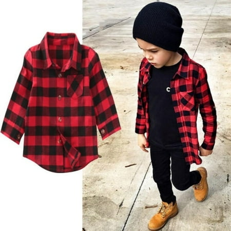 1-7Year Child Kids Boys Girl Cotton T Shirt Plaid Check Shirt Top Blouse Clothes
1-7Year Child Kids Boys Girl Cotton T Shirt Plaid Check Shirt Top Blouse Clothes