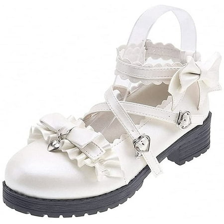 Women Lolita Shoes Heel Mary Jane Lace Pumps with Bow Kawaii Cute Cosplay Wedge Boots Cross Strap Block Heel Sweet Style
Women Lolita Shoes Heel Mary Jane Lace Pumps with Bow Kawaii Cute Cosplay Wedge Boots Cross Strap Block Heel Sweet Style