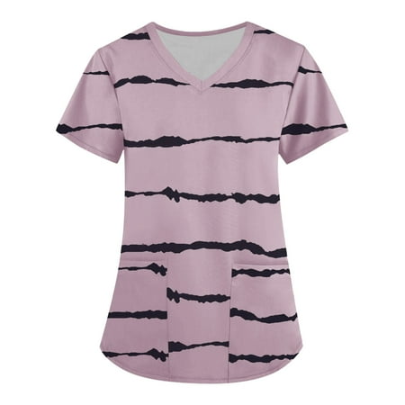 Fragarn V-Neck Womens Scrubs Top Workwear Originals with Rib-Knit Back Panels