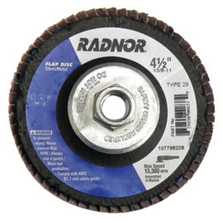Radnor 4 1/2 X 5/8 - 11 60 Grit Zirconia Alumina Type 29 Flap Disc With Fiberglass Back (18 Pack)
Radnor 4 1/2 X 5/8 - 11 60 Grit Zirconia Alumina Type 29 Flap Disc With Fiberglass Back (18 Pack)