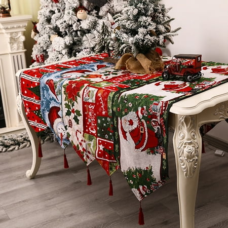 Tuelaly Christmas Table Runner Exquisite Pattern Wear Resistant Washable Non-Fading Lint Free Decorative Cloth Xmas Elk Snowman Printed Table Runner Decor for Home
Tuelaly Christmas Table Runner Exquisite Pattern Wear Resistant Washable Non-Fading Lint Free Decorative Cloth Xmas Elk Snowman Printed Table Runner Decor for Home
