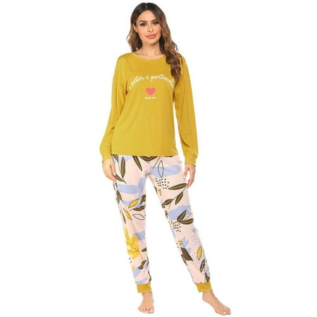 Clearance Women Long Pajamas Set Yellow Heart Printed Long Sleeve Pullover Top Nightshirt with Leaf Elastic Waist Pajamas Bottom Pants Sleepwear 2 Piece Soft Casual Loungewear pj set S-2XL
Clearance Women Long Pajamas Set Yellow Heart Printed Long Sleeve Pullover Top Nightshirt with Leaf Elastic Waist Pajamas Bottom Pants Sleepwear 2 Piece Soft Casual Loungewear pj set S-2XL