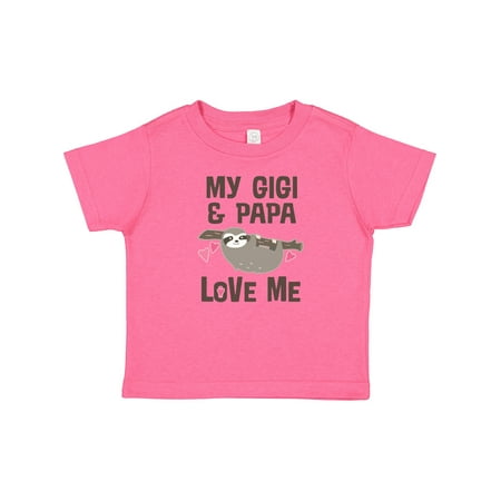 Inktastic My Gigi and Papa Love Me Outfit Gift Baby Girl T-Shirt