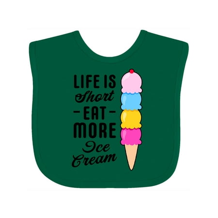 Inktastic Life is Short Eat More Ice Cream Gift Baby Boy or Baby Girl Bib