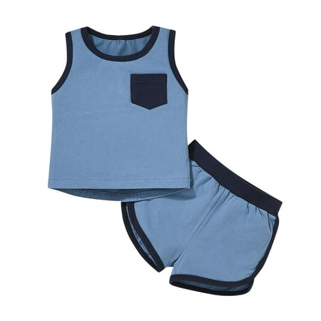 Fesfesfes Summer Boys Solid Color Pocket Vest Top + Casual Sports Pants Two-piece Suit
Fesfesfes Summer Boys Solid Color Pocket Vest Top + Casual Sports Pants Two-piece Suit