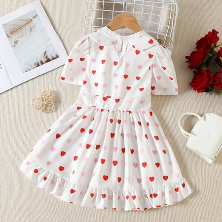 Cathalem Toddler Girls Short Sleeve Valentine s Day Hearts Printed Ruffles Princess Dress Girl Clothes Size 4 Dress White 2-3 Years
Cathalem Toddler Girls Short Sleeve Valentine s Day Hearts Printed Ruffles Princess Dress Girl Clothes Size 4 Dress White 2-3 Years