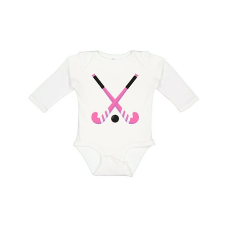 Inktastic Field Hockey Sticks Gift Baby Girl Long Sleeve Bodysuit
