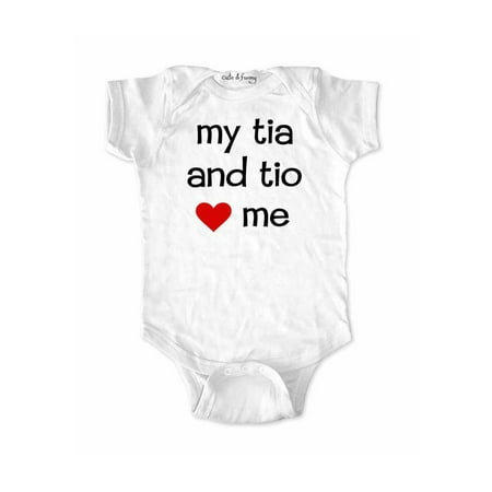 My tia and tio love me - wallsparks cute & funny Brand - baby one piece bodysuit - Great baby shower gift!
My tia and tio love me - wallsparks cute & funny Brand - baby one piece bodysuit - Great baby shower gift!