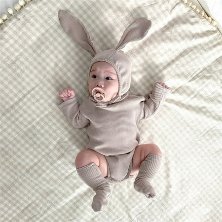 Boys Clothing Baby Girls Boys Spring Autumn Solid Ribbed Long Sleeve Romper Bodysuit Rabbit Hat Socks Clothes
Boys Clothing Baby Girls Boys Spring Autumn Solid Ribbed Long Sleeve Romper Bodysuit Rabbit Hat Socks Clothes