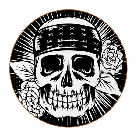 OWNTA Halloween Skeleton with Roses Pattern Premium Microfiber Leather Round Coasters (6PCS) - 11x11 cm/4.3x4.3 in - Durable & Stylish Cup Mat Set
OWNTA Halloween Skeleton with Roses Pattern Premium Microfiber Leather Round Coasters (6PCS) - 11x11 cm/4.3x4.3 in - Durable & Stylish Cup Mat Set