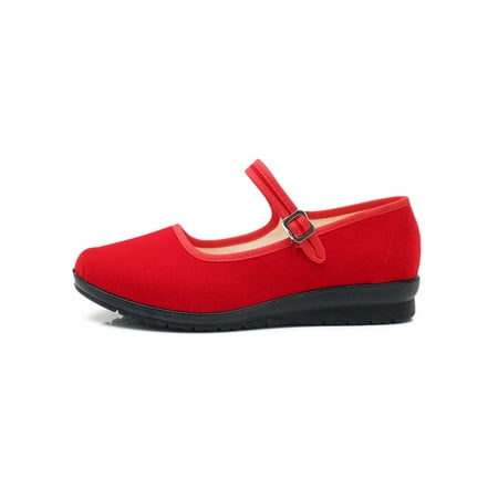 Tenmix Womens Dance Shoes Slip On Work Shoe Buckle Flats Lightweight Dancing Pumps Modern Casual Anti-Slip Pump Red 8
Tenmix Womens Dance Shoes Slip On Work Shoe Buckle Flats Lightweight Dancing Pumps Modern Casual Anti-Slip Pump Red 8