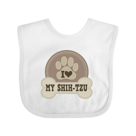 Inktastic I Love My Shih Tzu Dog Gift Baby Boy or Baby Girl Bib