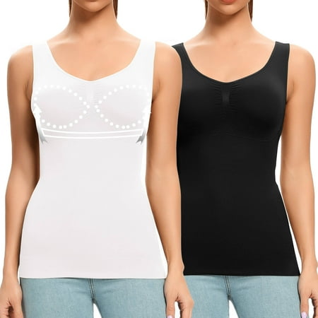 MANIFIQUE 2 Packs Camisoles with Built in Bra Compression Padded Shapewear Tank Tops for Women Tummy Control
MANIFIQUE 2 Packs Camisoles with Built in Bra Compression Padded Shapewear Tank Tops for Women Tummy Control