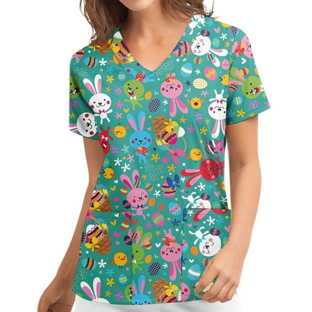 Tarmeek Women s Scrub Tops Easter Shirts Women Short Sleeve V-neck Tops Uniform Easter Printed Pockets Blouse Nursing Easter bunny Costume Casual Easter Print Plus Size Tops
Tarmeek Women s Scrub Tops Easter Shirts Women Short Sleeve V-neck Tops Uniform Easter Printed Pockets Blouse Nursing Easter bunny Costume Casual Easter Print Plus Size Tops