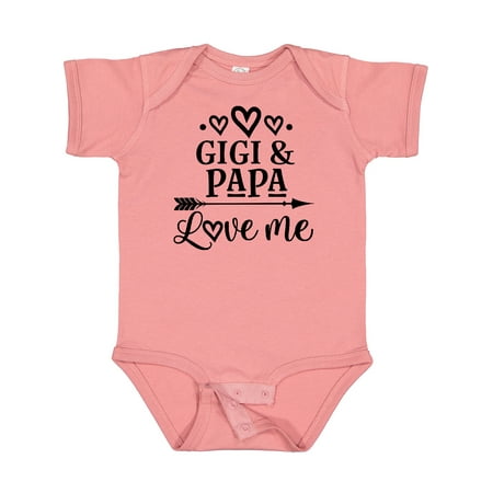 Inktastic Gigi and Papa Love Me Gift Baby Girl Bodysuit