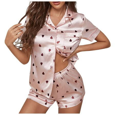 BIZIZA Pajama Set for Women Top and Shorts 2 Piece PJ Sets Soft Loungewear Silk Sleepwear Pink M
BIZIZA Pajama Set for Women Top and Shorts 2 Piece PJ Sets Soft Loungewear Silk Sleepwear Pink M