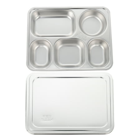NUOLUX 1 Set of Food 5 Grids Divided Plate with Lid School Canteen Stainless Steel Food Holder
NUOLUX 1 Set of Food 5 Grids Divided Plate with Lid School Canteen Stainless Steel Food Holder
