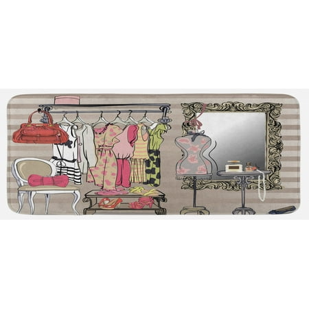 Heels and Dresses Kitchen Mat Women Wardrobe Illustration Colorful Retro Interior with Clothes Plush Decorative Kitchen Mat with Non Slip Backing 47 X 19 Multicolor by Ambesonne
Heels and Dresses Kitchen Mat Women Wardrobe Illustration Colorful Retro Interior with Clothes Plush Decorative Kitchen Mat with Non Slip Backing 47 X 19 Multicolor by Ambesonne