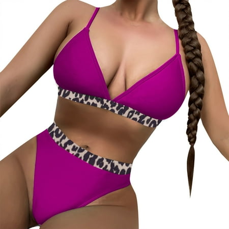 Cathalem Sports Bikini Women s Sexy Leopard Print Bikini Split Swimsuit Bikinis for Women plus Size Swimwear Purple Small
Cathalem Sports Bikini Women s Sexy Leopard Print Bikini Split Swimsuit Bikinis for Women plus Size Swimwear Purple Small