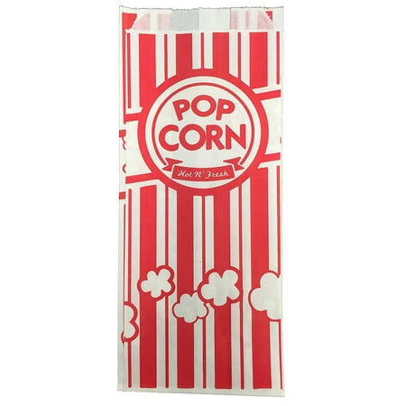 URPARTY Paper Popcorn Bags 2 oz Red & White 100 Piece
