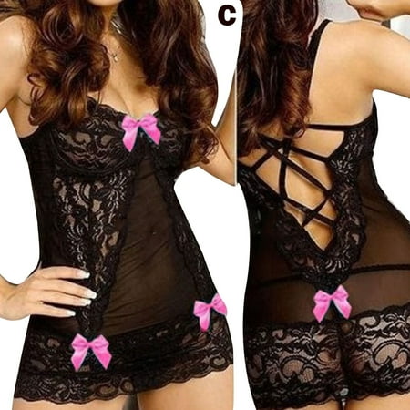 2022 Fashion Women Black Lace Home Pajamas Sexys Slim Lingerie For Home Summer