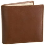 Leatherbay 50130 Double Fold Wallet With Coin Pocket, Tan Natural