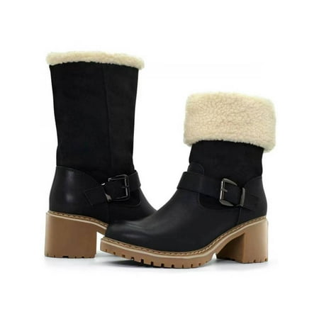 SIMANLAN Women Winter Boot Faux Warm Shoes Plush Lined Snow Boots Womens Chunky Heel Ladies Mid-Calf Black 5.5
SIMANLAN Women Winter Boot Faux Warm Shoes Plush Lined Snow Boots Womens Chunky Heel Ladies Mid-Calf Black 5.5