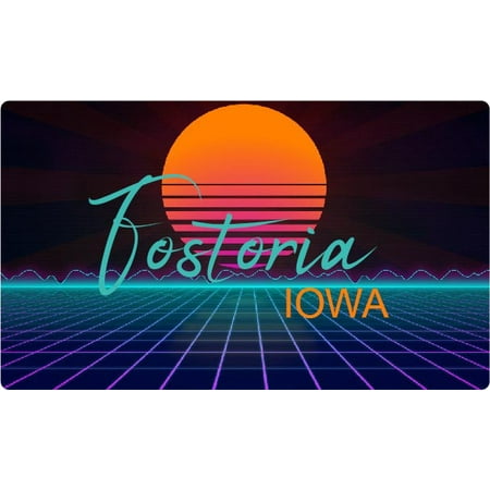 Cleghorn Iowa 4 X 2.25-Inch Fridge Magnet Retro Neon Design