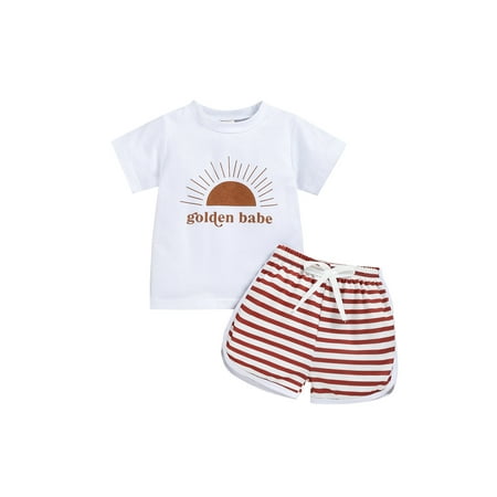 Canrulo Infant Baby Boys Clothes 2pcs Letter Sun Printed Short Sleeve T Shirts+Striped Shorts Summer Outfits White 2-3 Years
Canrulo Infant Baby Boys Clothes 2pcs Letter Sun Printed Short Sleeve T Shirts+Striped Shorts Summer Outfits White 2-3 Years