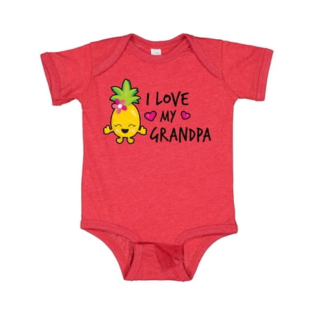 Inktastic I Love My Grandpa with Pineapple Gift Baby Girl Bodysuit