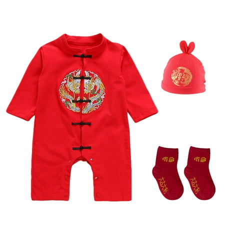Baby Girls Boys Chinese New Year Embroidery Long Sleeve Pullover Romper Jumpsuit Socks Hat Outfits 24 Month Boy Clothes Summer
Baby Girls Boys Chinese New Year Embroidery Long Sleeve Pullover Romper Jumpsuit Socks Hat Outfits 24 Month Boy Clothes Summer