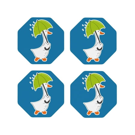 Leather Coasters Set of 4 - Goose Holding an Umbrella Lightweight Non-Slip Drink Coasters for Desk Anti-Scalding Desk Cup Coasters for Office Table Decor Octagon
Leather Coasters Set of 4 - Goose Holding an Umbrella Lightweight Non-Slip Drink Coasters for Desk Anti-Scalding Desk Cup Coasters for Office Table Decor Octagon