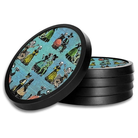 Silicone Non-Slip Drink Coasters with Removable Printed Absorbent Felt Pad - Set of 4 - Los Muertos
Silicone Non-Slip Drink Coasters with Removable Printed Absorbent Felt Pad - Set of 4 - Los Muertos