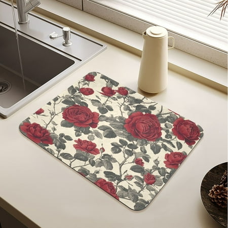 Red Rose Drying Mat Diatomaceous Earth Super Absorbent Non-slip Rubber Sole Heat Resistant 230 Degrees Fahrenheit 19.7×15.7in
Red Rose Drying Mat Diatomaceous Earth Super Absorbent Non-slip Rubber Sole Heat Resistant 230 Degrees Fahrenheit 19.7×15.7in