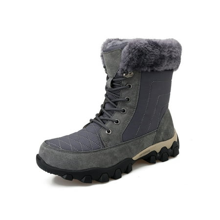 Ferndule Men Snow Boots Faux Fur Mid Calf Boot Full Lined Winter Shoes Cold Weather Lace Up Walking Plush Casual Gray 6
Ferndule Men Snow Boots Faux Fur Mid Calf Boot Full Lined Winter Shoes Cold Weather Lace Up Walking Plush Casual Gray 6