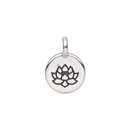 Drop TierraCast antique silver-plated pewter (tin-based alloy) 11.5mm single-sided round with lotus. Sold per pkg of 2.
Drop TierraCast antique silver-plated pewter (tin-based alloy) 11.5mm single-sided round with lotus. Sold per pkg of 2.