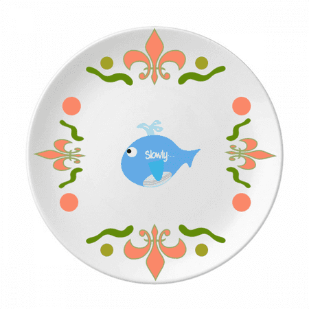 Whale Abysmal Sea Art Deco Fashion Flower Ceramics Plate Tableware Dinner Dish