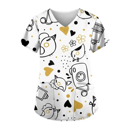 XHJUN Long Sleeve Scrub Tops Women Scrubs for Women Cute Animal Love Heart Floral Print Scrubs Tops White M
XHJUN Long Sleeve Scrub Tops Women Scrubs for Women Cute Animal Love Heart Floral Print Scrubs Tops White M