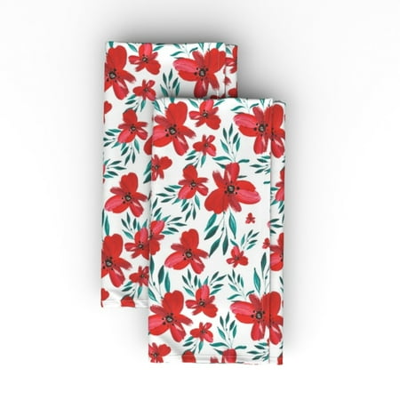 Linen Cotton Canvas Dinner Napkins (Set of 2) - Red Floral Winter Flowers Christmas Boho Watercolor Garden Botanical Celebration Deer Florals Baby Print Cloth Dinner Napkins by Spoonflower
Linen Cotton Canvas Dinner Napkins (Set of 2) - Red Floral Winter Flowers Christmas Boho Watercolor Garden Botanical Celebration Deer Florals Baby Print Cloth Dinner Napkins by Spoonflower