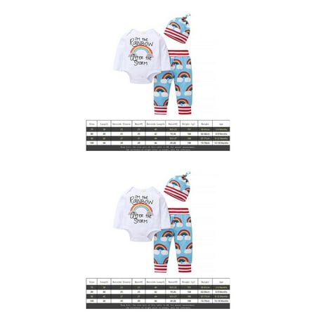 wrea2pcs 3Pcs Rainbow Print Baby Romper Set Long Sleeve Rainbow Outfit Jumpsuit Infant Stripe Hat Romper Pants
wrea2pcs 3Pcs Rainbow Print Baby Romper Set Long Sleeve Rainbow Outfit Jumpsuit Infant Stripe Hat Romper Pants