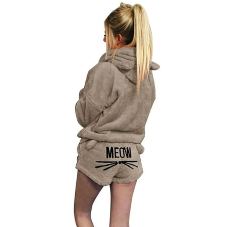 Women Plush Pajamas Set Thick Hoodie Long Tops+Embroidery Shorts Sleepwear Homewear S 6
Women Plush Pajamas Set Thick Hoodie Long Tops+Embroidery Shorts Sleepwear Homewear S 6