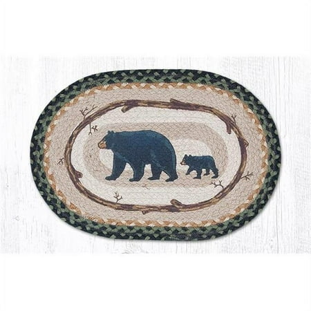 Capitol Importing 48-116MB 13 x 19 in. Mama & Baby Bear Oval Printed Placemat